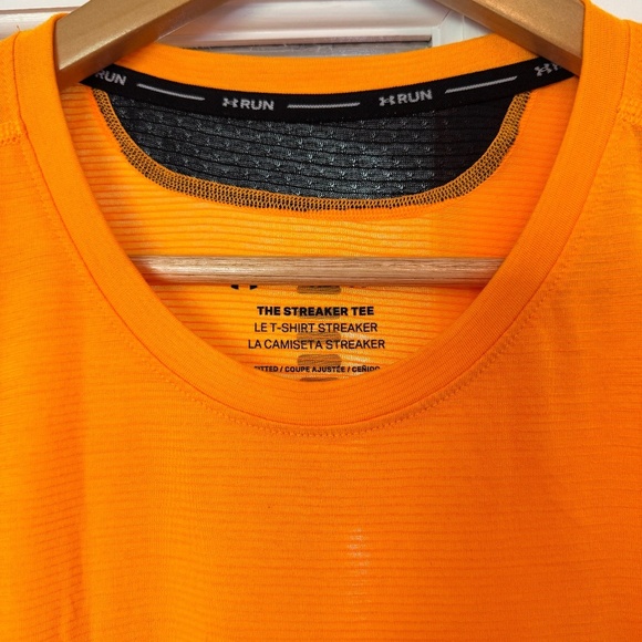 Under Armour Men's Streaker Short-Sleeve Run T-Shirt, Orange, Size XL - Picture 4 of 6